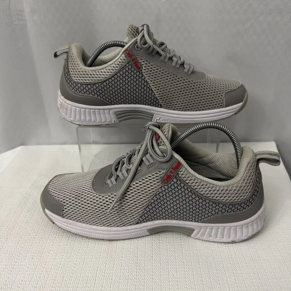Orthofeet Edgewater Stretch Athletic Shoes Men's Size 9.5 2E Gray Orthopedic